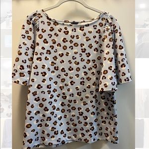 Ann Taylor leopard print short sleeve blouse
